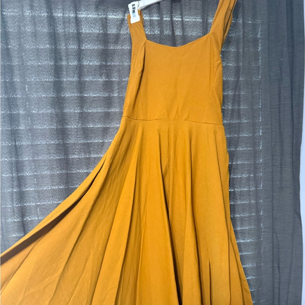 Unique Vintage Gold Halter Dress